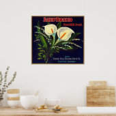 Lily Oranje LabelExeter, CA Poster (Keuken)