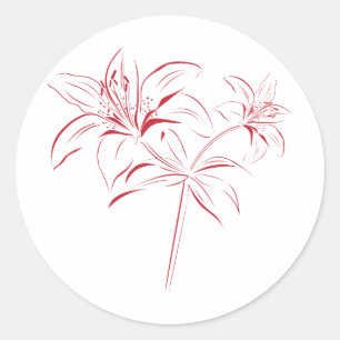 Lily Outline Ronde Sticker