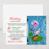 Lily Pad bruiloft nodigt kikker uit Kaart (Voorkant / Achterkant)