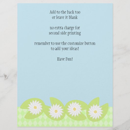 Lily Pad Flyer (Achterkant)