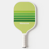 Lily Pad Green Across Striping with Name Pickleball Paddle (Achterkant)