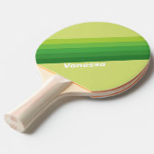 Lily Pad Green Stripes with Name Tafeltennisbatje (Voorkant Gekanteld)