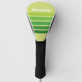 Lily Pad Groen Over Strepen met Naam Golfheadcover