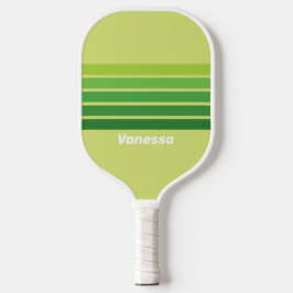 Lily Pad Groen Over Strepen met Naam Pickleball Paddle