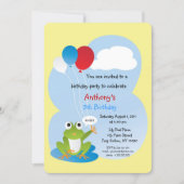 Lily Pad Kikker met ballonnen van zaterdag Kaart (Voorkant)