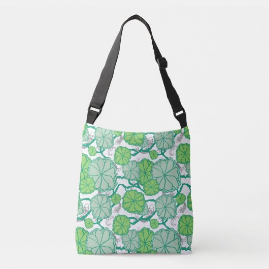 Lily Pad Koi Pond Pattern Crossbody Tas (Voorkant)