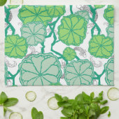 Lily Pad Koi Pond Pattern Kitchen Theedoek (Gevouwen)