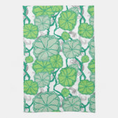 Lily Pad Koi Pond Pattern Kitchen Theedoek (Verticaal)