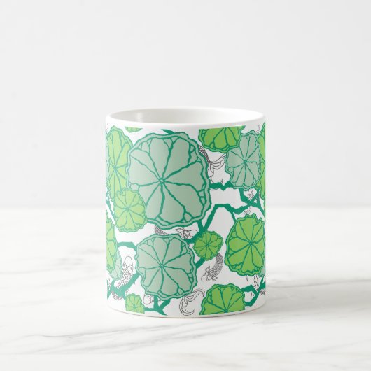 Lily Pad Koi Pond Pattern Koffiemok (Center)