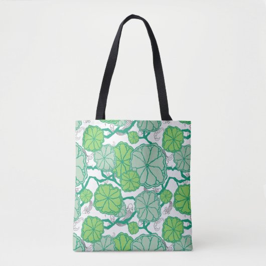 Lily Pad Koi Pond Pattern Tote Bag (Voorkant)