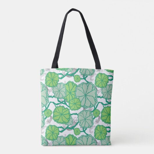 Lily Pad Koi Pond Pattern Tote Bag (Achterkant)