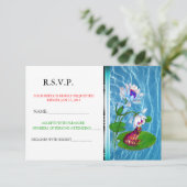 Lily Pad-uitnodiging met kikker RSVP-aankondiging Kaart (Staand voorkant)