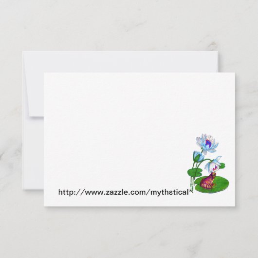 Lily Pad-uitnodiging met kikker RSVP-aankondiging Kaart (Achterkant)