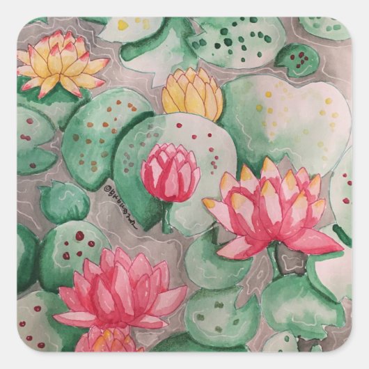 Lily Pad Vierkante Sticker (Voorkant)