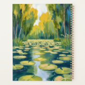 Lily Pad Vijver | Groene Aquarel Natuur Planner (Achterkant)