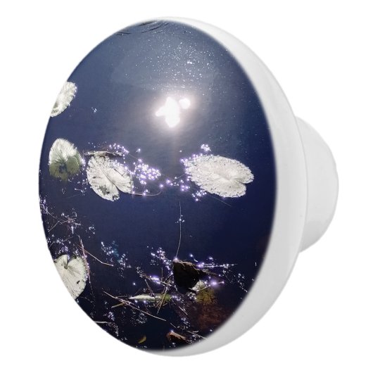 Lily pad Water Fairy Reflection Keramische Knop (Rechts)