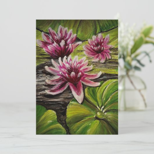 Lily Pads Dank U Kaart (Staand voorkant)