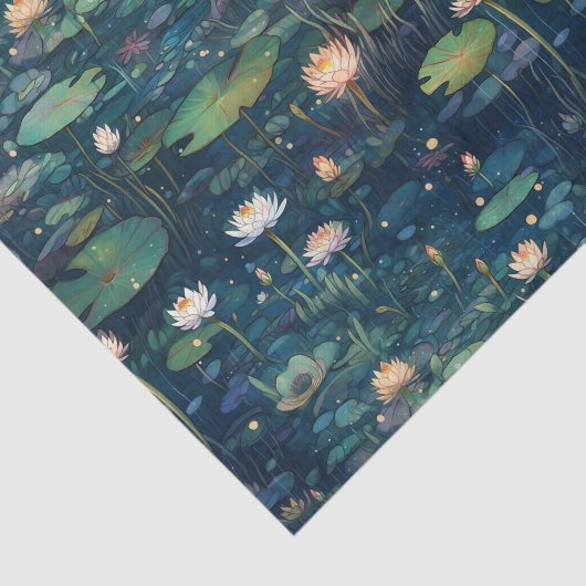 Lily Pads en Bloemen Tissuepapier (Detail)