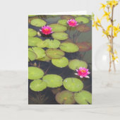 Lily Pads en Lotus Zen Verjaardag Kaart (Gele Bloem)