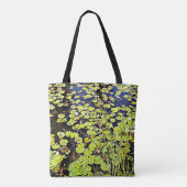 Lily Pads en Reeds Bloemen Tote Bag (Achterkant)