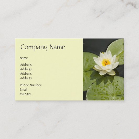 Lily Pads en White Lotus Flower Visitekaartje (Voorkant)
