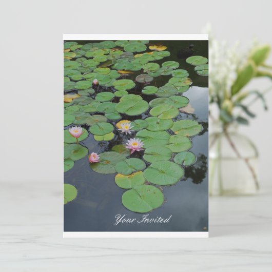 Lily Pads "Jouw uitnodiging" Kaart (Staand voorkant)