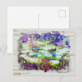 ** Lily Pads - Monet Pond Gold Handschrift AR23 Briefkaart (Voorkant / Achterkant)