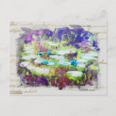 ** Lily Pads - Monet Pond Gold Handschrift AR23 Briefkaart (Voorkant)
