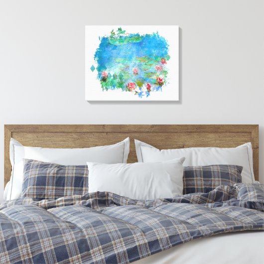 ** Lily Pads Pond Painting AR23 Monet Art Canvas Afdruk (Insitu (Slaapkamer))