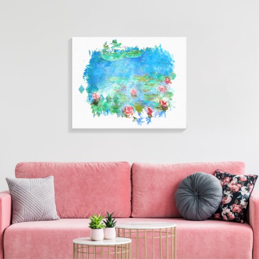 ** Lily Pads Pond Painting AR23 Monet Art Canvas Afdruk (Insitu (Woonkamer))