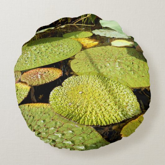 Lily Pads Round Cushion Rond Kussen (Achterkant)