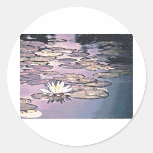 Lily Pads Tekening Ronde Sticker (Voorkant)