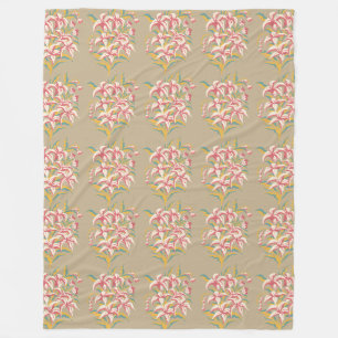 Lily Pattern Repeating Motief Fleece Deken