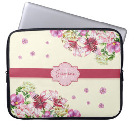 Lily & Peony Bloemengeel Laptop Sleeve
