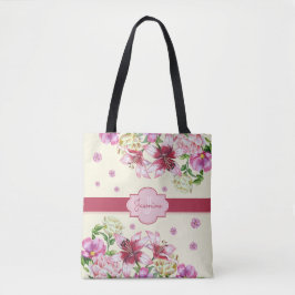 Lily & Peony Bloemengeel Tote Bag