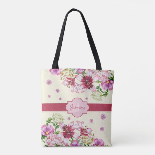 Lily & Peony Bloemengeel Tote Bag (Achterkant)