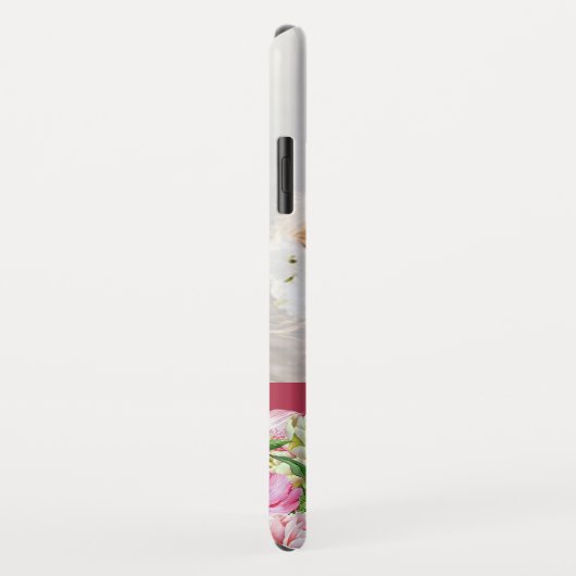 Lily Peony Floral Monogram Foto Case-Mate iPhone Case (Achterkant/rechts)