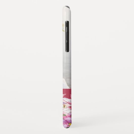 Lily Peony Floral Monogram Foto Case-Mate iPhone Case (Achterkant/links)