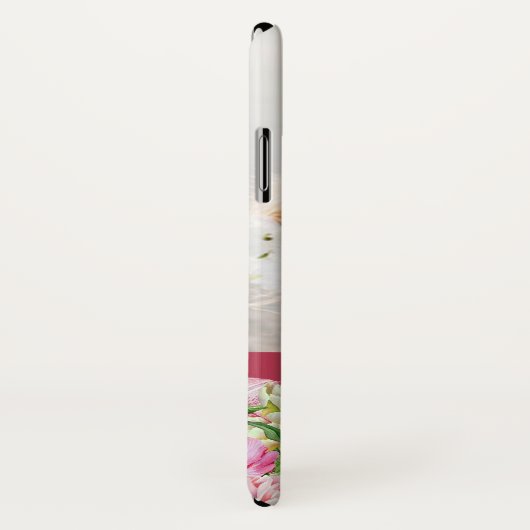 Lily Peony Floral Monogram Foto Case-Mate iPhone Case (Achterkant / rechts)