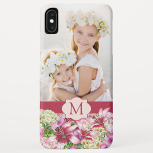 Lily Peony Floral Monogram Foto Case-Mate iPhone Case