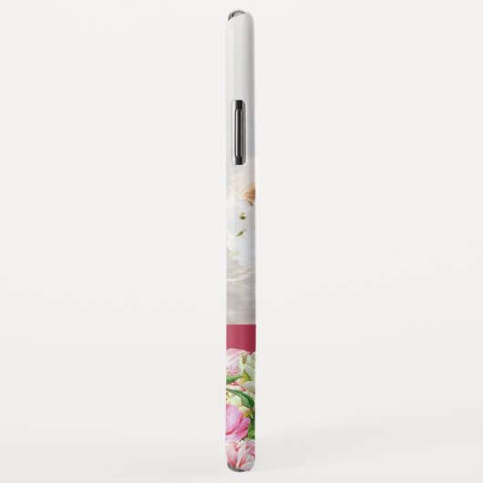 Lily Peony Floral Monogram Foto Case-Mate iPhone Case (Achterkant/rechts)