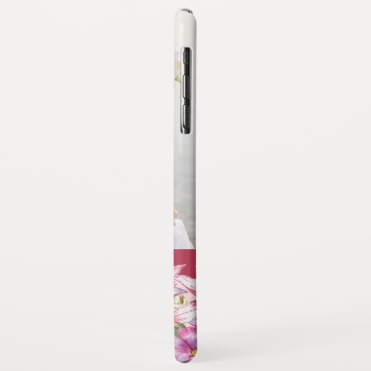 Lily Peony Floral Monogram Foto Case-Mate iPhone Case (Achterkant/links)