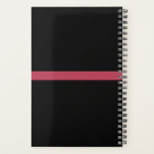 Lily & Peony Floral Zwart gepersonaliseerd Planner (Achterkant)