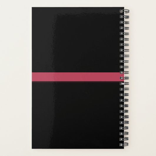 Lily & Peony Floral Zwart gepersonaliseerd Planner (Achterkant)