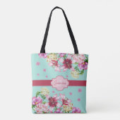 Lily & Pioen Bloemen Aqua Tote Bag (Achterkant)