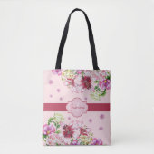 Lily & Pioen Bloemenroze Tote Bag (Voorkant)