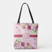 Lily & Pioen Bloemenroze Tote Bag (Achterkant)