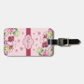 Lily Pioen Blozend Roze Monogram Bagagelabel (Voorkant horizontaal)