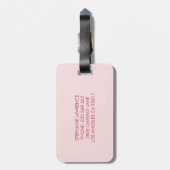 Lily Pioen Blozend Roze Monogram Bagagelabel (Achterkant verticaal)