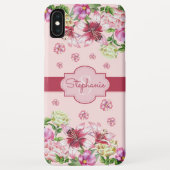 Lily Pioen Blozend Roze Monogram Case-Mate iPhone Case (Achterkant)